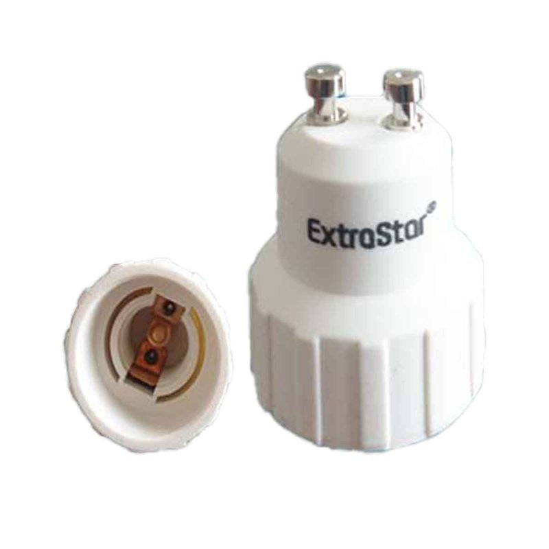 [EX-GU10-E14X2] 2 Pezzi Portalampade Adattatori Convertitore Lampada Attacco GU10 a E14