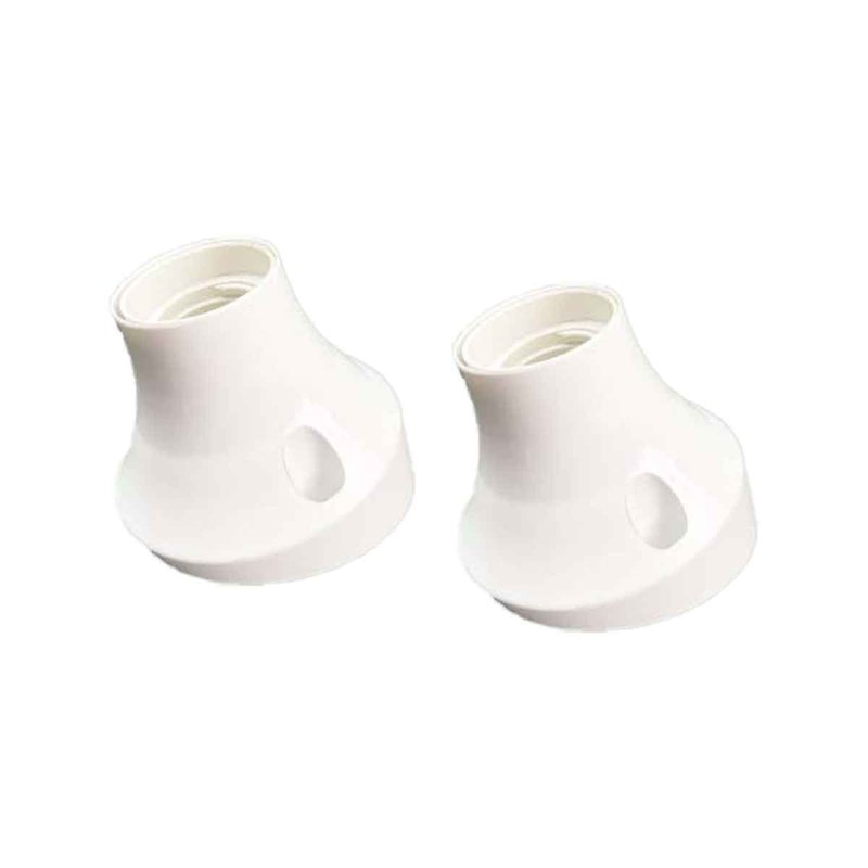 [EX-SK01038AX2] 2 Pezzi Portalampade E27 da Parete con Base Inclinata in Termoplastico Bianco
