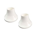 2 Pezzi Portalampade E27 da Parete con Base Dritta in Termoplastico Bianco