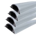 8 Metri Canaline Da Pavimento Passacavi In PVC Con Biadesivo e Coperchio 65X16mm Grigio - 4 Pezzi da 2 Metri