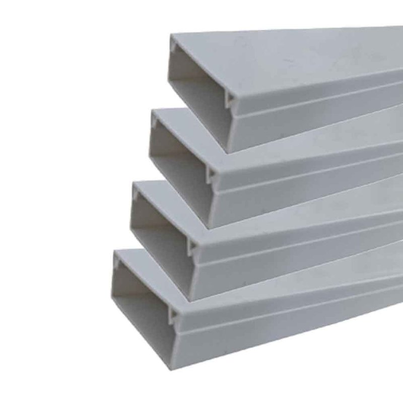 8 Metri Canaline Passacavi In PVC Con Biadesivo e Coperchio 60X40mm Bianco - 4 Pezzi da 2 Metri