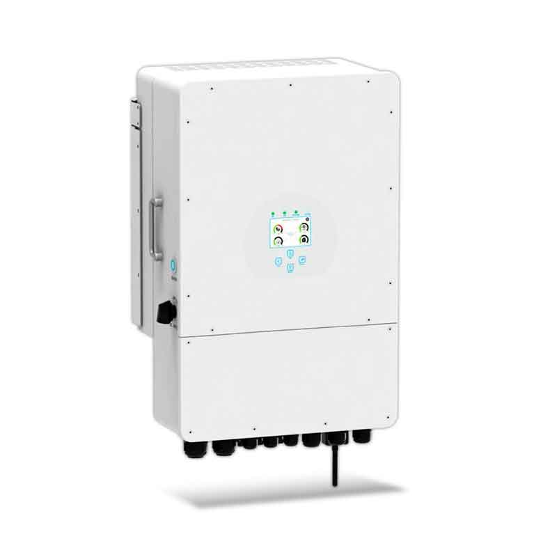 Inverter Fotovoltaico Trifase, Ibrido On-Grid/Off-Grid, Certificato CEI 0-21, Schermo LCD Touch a Colori, Smart Meter Integrato, WiFi e TA Inclusi, Garanzia 10 Anni, IP65 (8KW)