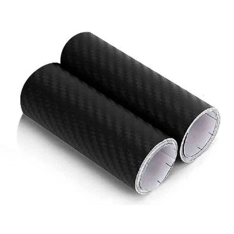 2 Rotoli Pellicola Adesiva Carbonio Nero 13cm x 500cm Effetto 5D per Auto e Moto