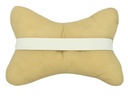 2 Pezzi Cuscini Poggiatesta Auto Ergonomici e Traspiranti Colore Beige