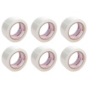 6 Rotoli Nastro Adesivo Trasparente Per Imballaggio 50mmX150mt