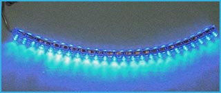 [SL2402] Striscia Strip Led 24cm 24 LED F5 Flessibile Blue Blu 12V