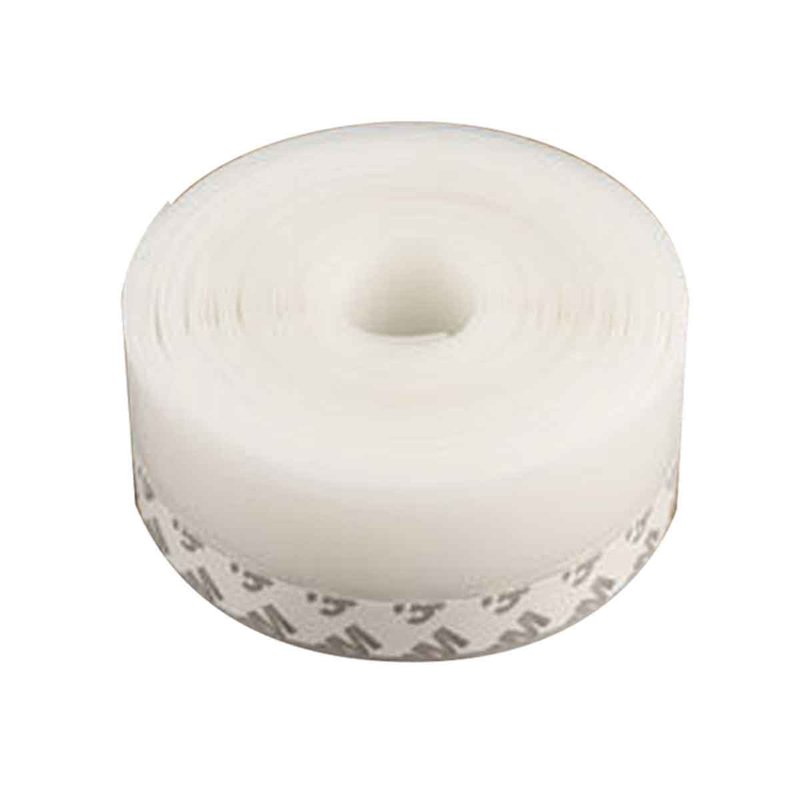 Paraspifferi adesivo per porte 3 m x 25 mm, guarnizione isolante bianca
