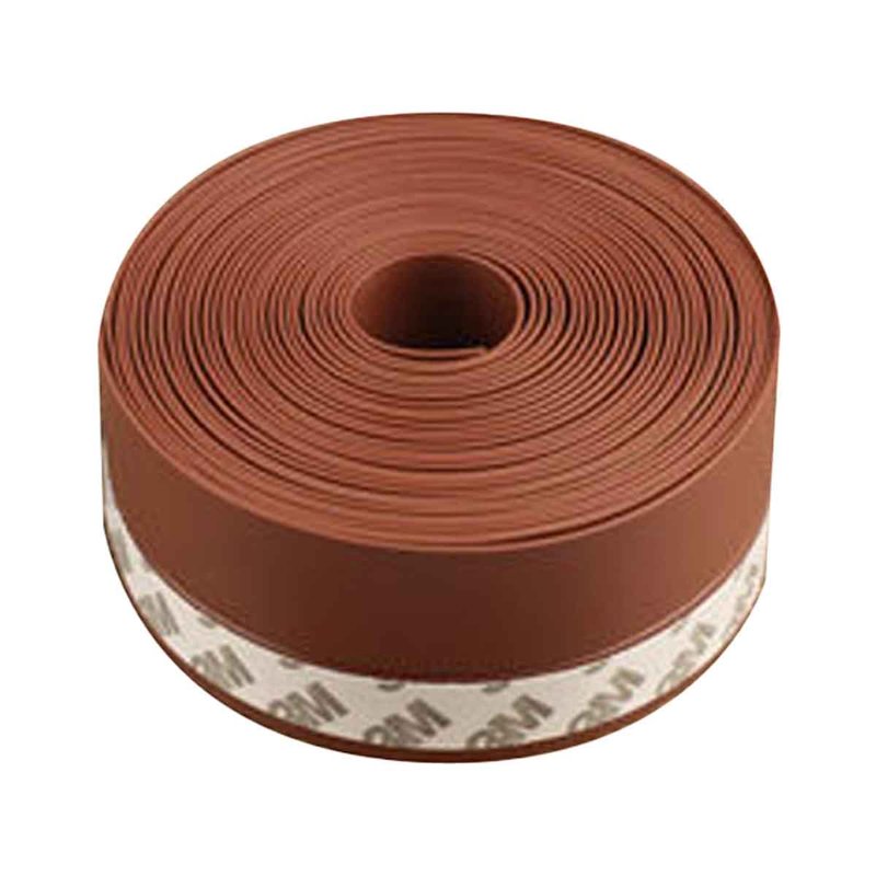 Paraspifferi adesivo per porte 3 m x 25 mm, guarnizione isolante marrone
