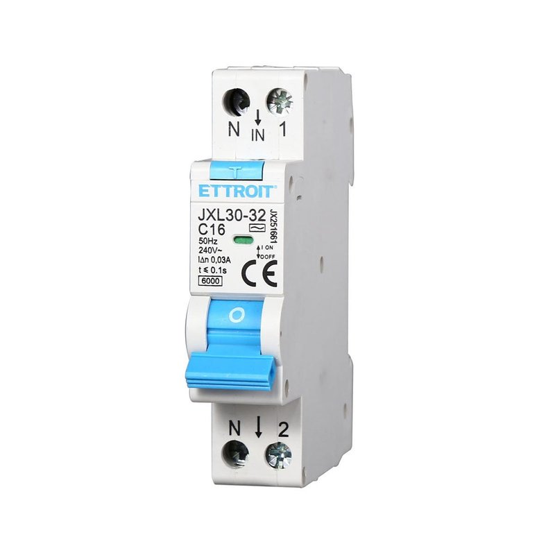 Interruttore Magnetotermico Differenziale 1P+N 16A 6KA 30mA 220V Occupa 1 Modulo DIN