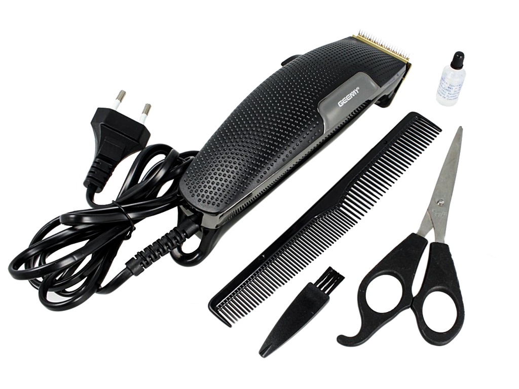 GEMEI GM-806 Tagliacapelli Professionale Con Filo 170cm Lama Titanio Forbici Pettine Inclusi