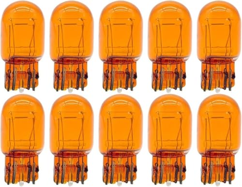 10 Pezzi Lampada Alogena T20 W21/5W 12V 21/5W 7443 Arancione Amber