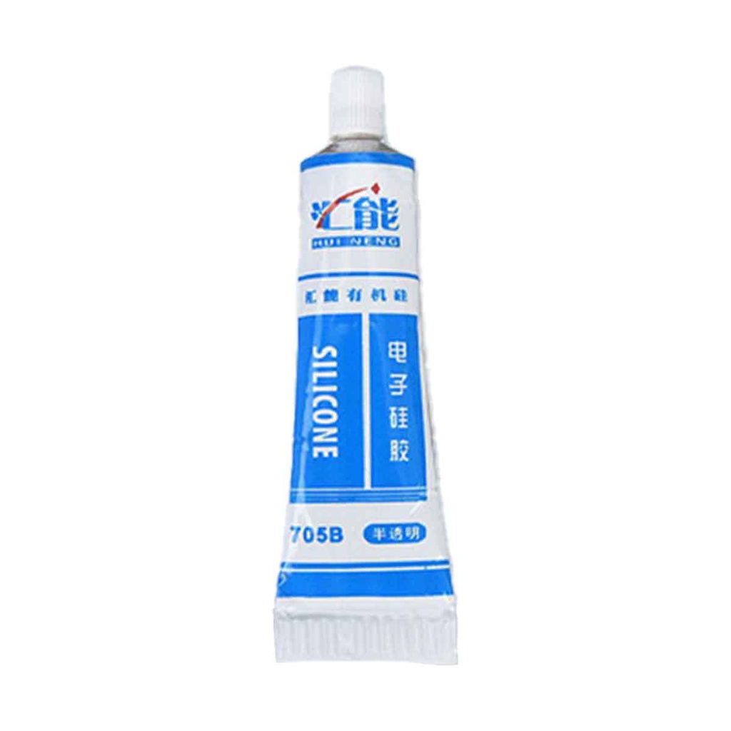 [SL065008] Silicone per Striscia LED 705A Tubo da 50ml Adesivo Sigillante Trasparente Resistente al Calore