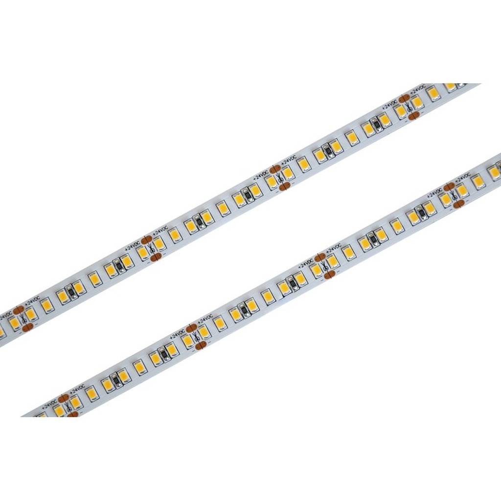 Bobina Striscia LED 24V da 10 Metri, 12W/M, Dimmerabile PWM, Tagliabile ogni 5cm, IP20, Efficienza 160lm/W, CRI>80, CE, Larghezza 8mm, 4000K Bianco Neutro MS12464