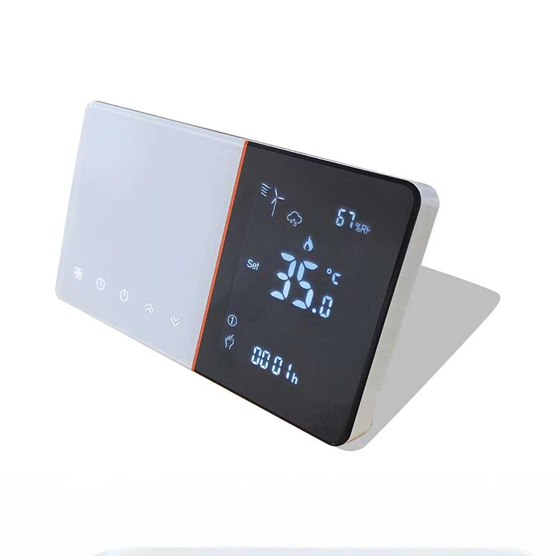 Termostato WIFI Con Meteo Protocollo WIFI 2.4G TUYA, Smart Life Rettangolare Compatibile Con Scatola 502 e 503 Riscaldamento Caldaia a Gas Bianco / Nero 5A 95-240V IP20