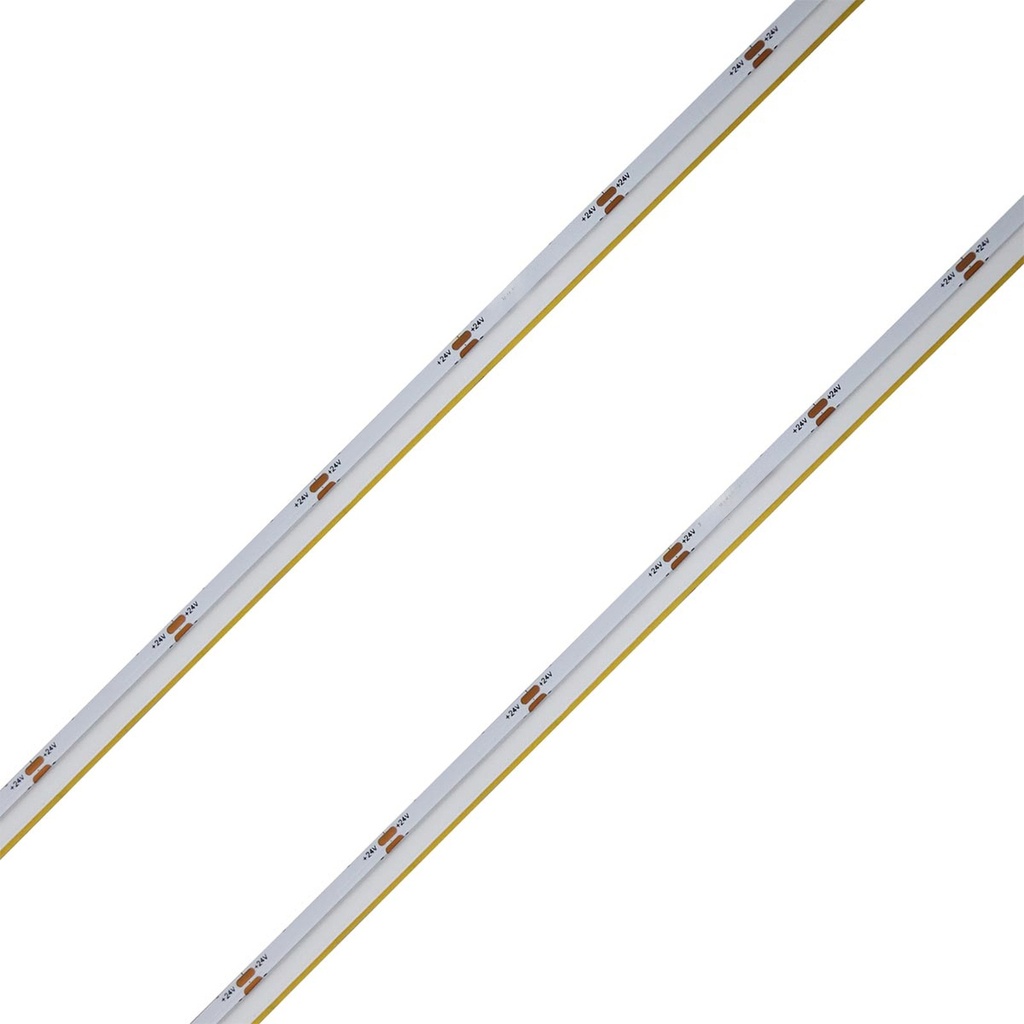24V Striscia Led COB Illuminazione Laterale 10W/M 100lm/W CRI Ra>93 Angolo 180 Dimmerabile IP20 Sezione Taglio 33.3mm Bianco Caldo 3000K MS12683