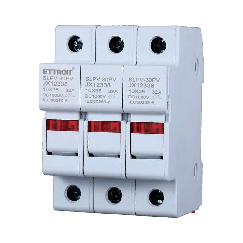 Portafusibile Modulare DC Fotovoltaico 3P 3M D10X38mm 32A DC 1000V IP20 IEC60269-6