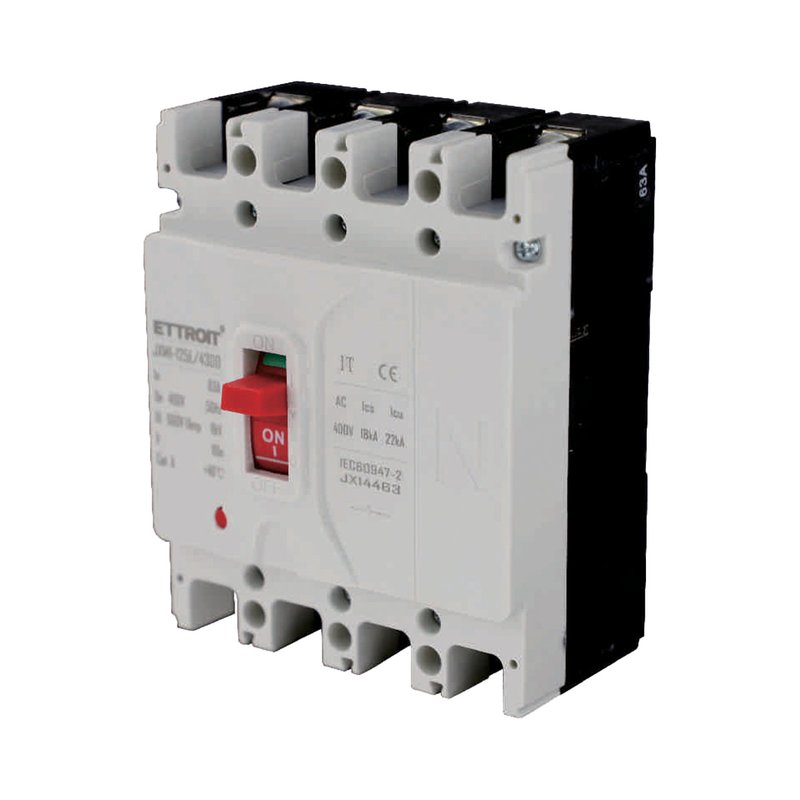 MCCB Interruttori Scatolati Magnetotermici 4P 22kA 63A AC 400V IP20 IEC60947-2