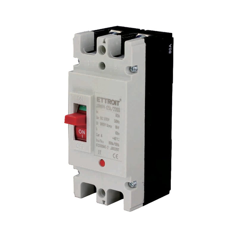 MCCB Interruttori Scatolati Magnetotermici DC Fotovoltaico 2P 10kA 80A DC 500V IP20 IEC60947-2
