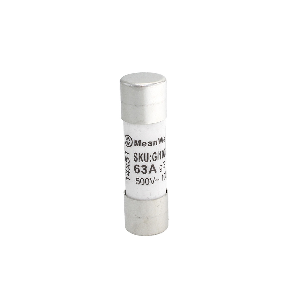 MeanWell 10 Pezzi Fusibili AC 500V AC D14X51mm 63A AC 500V IP20 IEC60269 STI-63D
