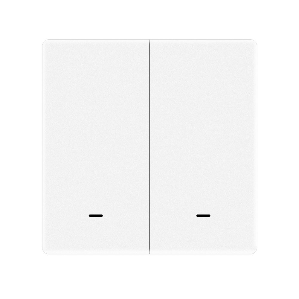 Telecomando Interruttore Protocollo ZigBee 3.0, 2 Tasti, TUYA, Smart Life 3V Con Pile CR2032, Bianco