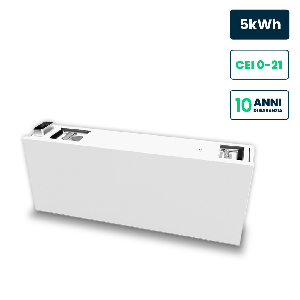 Batteria di Accumulo Hiconics HiEnergy (Midea) Aggiuntiva Monofase 5kWh LFP IP65 ad Alta Tensione per espansione Inverter Hiconics HiEnergy Monofase ALL-IN-ONE