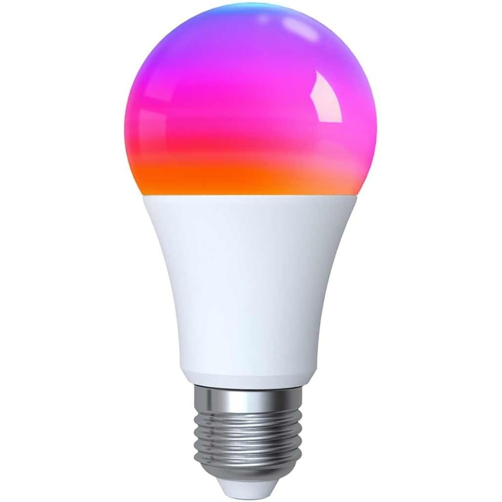 Lampada Led Matter E27, RGB+CW, Matter WIFI 2.4G TUYA, Smart Life, Apple Home, Google Home, Alexa, SmartThings AC 90-250V, 50/60HZ, 9W, 60X117mm, IP20, MU12709
