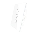 Interruttore Da Parete Touch 3 Tasti, WIFI 2.4G+BLE+RF 433MHz, Bluetooth BLE Mesh, TUYA, Smart Life, 10A, AC 90-250V, 50/60HZ, 120X72X38mm Per Scatola 503, IP20, Bianco, SH9553W