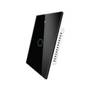 Interruttore Da Parete Touch 1 Tasto, WIFI 2.4G+BLE+RF 433MHz, Bluetooth BLE Mesh TUYA, Smart Life, 10A, AC 90-250V, 50/60HZ, 120X72X38mm Per Scatola 503, IP20, Nero, SH9551B