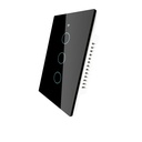 Interruttore Da Scatola 503, Touch Nero 3 Tasti, WIFI 2.4G+BLE+RF 433MHz, Bluetooth BLE Mesh, TUYA Smart Life, 220V 10A, 120X72X38mm Per Scatola 503, IP20, SH9553B