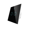 Interruttore Da Scatola 502, Touch Nero 2 Tasti, WIFI 2.4G+BLE+RF 433MHz, Bluetooth BLE Mesh, TUYA Smart Life, 220V 10A, 86X86X30mm Per Scatola 502, IP20, SH9442B