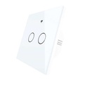 Interruttore Da Incasso Scatola 502, Touch Bianco 2 Tasti, WIFI 2.4G Matter, TUYA, Smart Life,Apple Home, Google Home, Alexa, SmartThings, 10A, AC 90-250V, 50/60HZ, 86X86X30mm, IP20