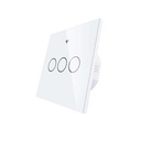 Interruttore Da Incasso Scatola 502, Touch Bianco 3 Tasti, WIFI 2.4G Matter, TUYA, Smart Life,Apple Home, Google Home, Alexa, SmartThings, 10A, AC 90-250V, 50/60HZ, 86X86X30mm, IP20