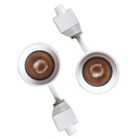 2 Pezzi Faro Led Binario Monofase 30W 2600LM 220V, Angolo 38° CRI>90, D80X138mm, 3000K o 4000K, Carcassa Bianca