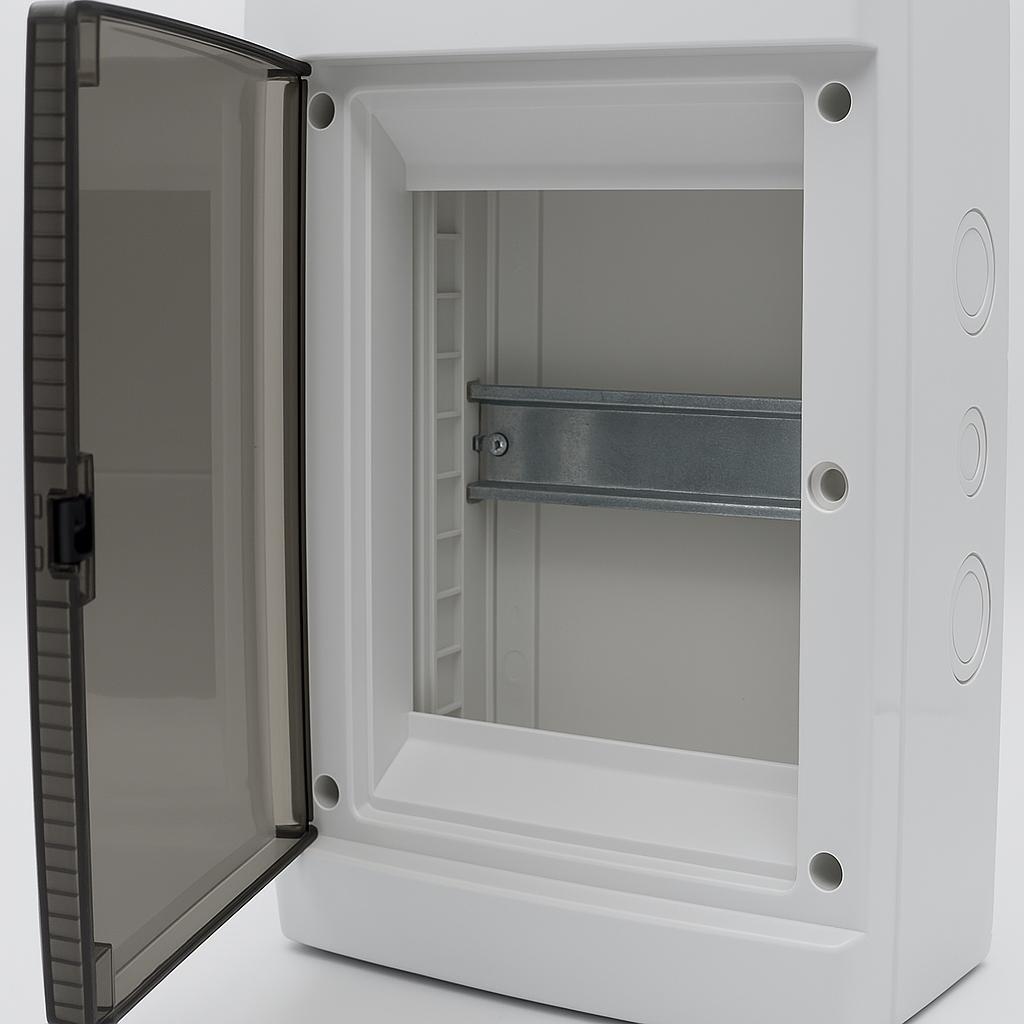 MeanWell centralino da parete 4 moduli, bianco IP40, 160x120x80 mm, RAL 9016, ideale per installazioni elettriche domestiche e industriali