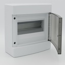 Centralino da parete 8 moduli, bianco IP40, 200x180x100 mm, RAL 9016, ideale per installazioni elettriche domestiche e industriali