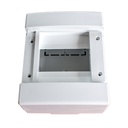 MeanWell centralino da parete senza portello 4 moduli, grigio RAL 7035, 145x155x85 mm, IP40, ideale per installazioni elettriche interne