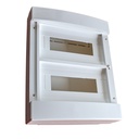 MeanWell centralino da parete senza portello 24 moduli, grigio RAL 7035, 250x340x95 mm, IP40, ideale per installazioni elettriche interne