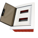 MeanWell centralino da incasso 24 moduli con portello fumé e telaio estraibile, bianco, 330x420x80 mm, ideale per installazioni elettriche domestiche e professionali
