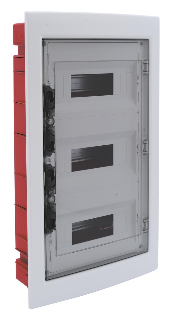 MeanWell centralino da incasso 36 moduli con portello fumé e telaio estraibile, bianco, 460x500x80 mm, ideale per installazioni elettriche domestiche e professionali