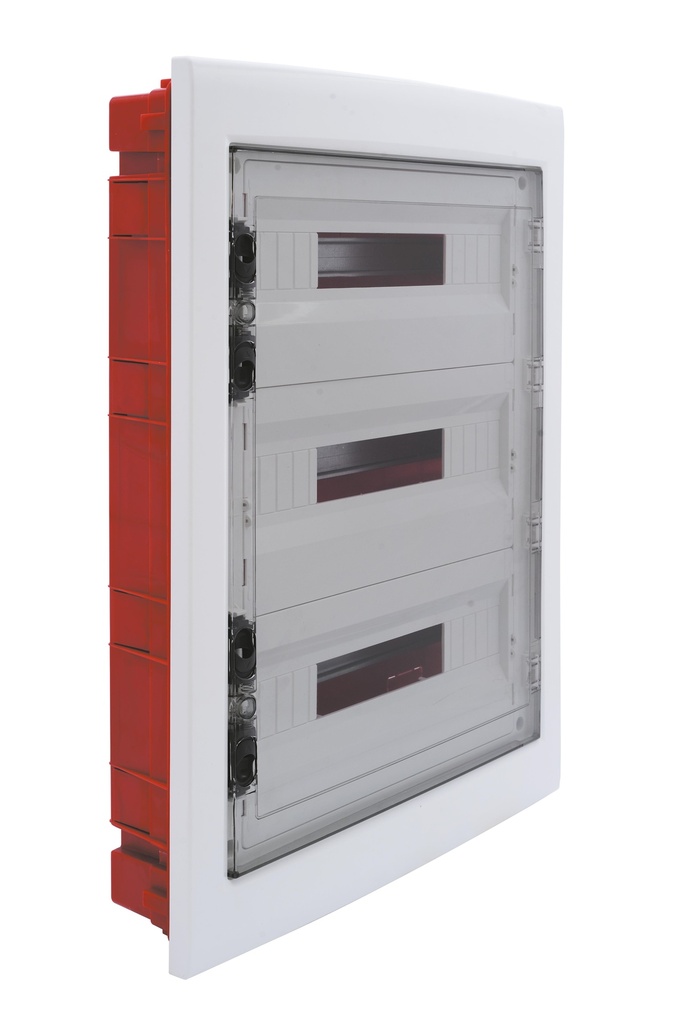 MeanWell centralino da incasso 54 moduli con portello fumé e telaio estraibile, bianco, 460x685x80 mm, ideale per installazioni elettriche domestiche e professionali