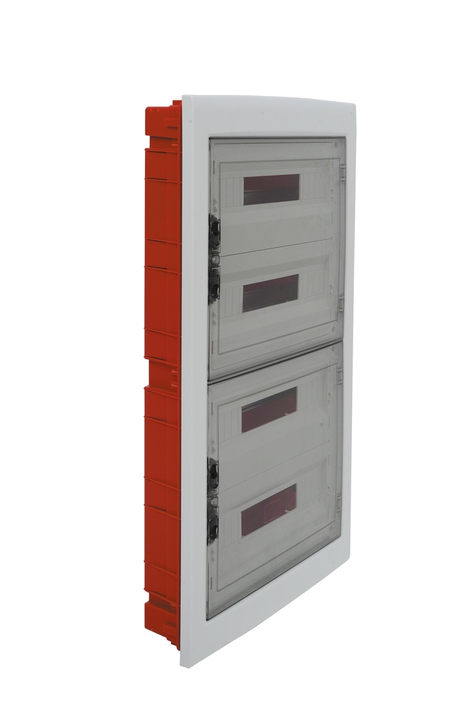 Centralino da incasso 72 moduli, bianco latte RAL 9016, 465x855x95 mm, IP40, ideale per installazioni elettriche interne