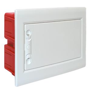 MeanWell centralino da incasso con portello cieco e telaio estraibile, 8 moduli, 330x255x80 mm, ideale per installazioni elettriche interne