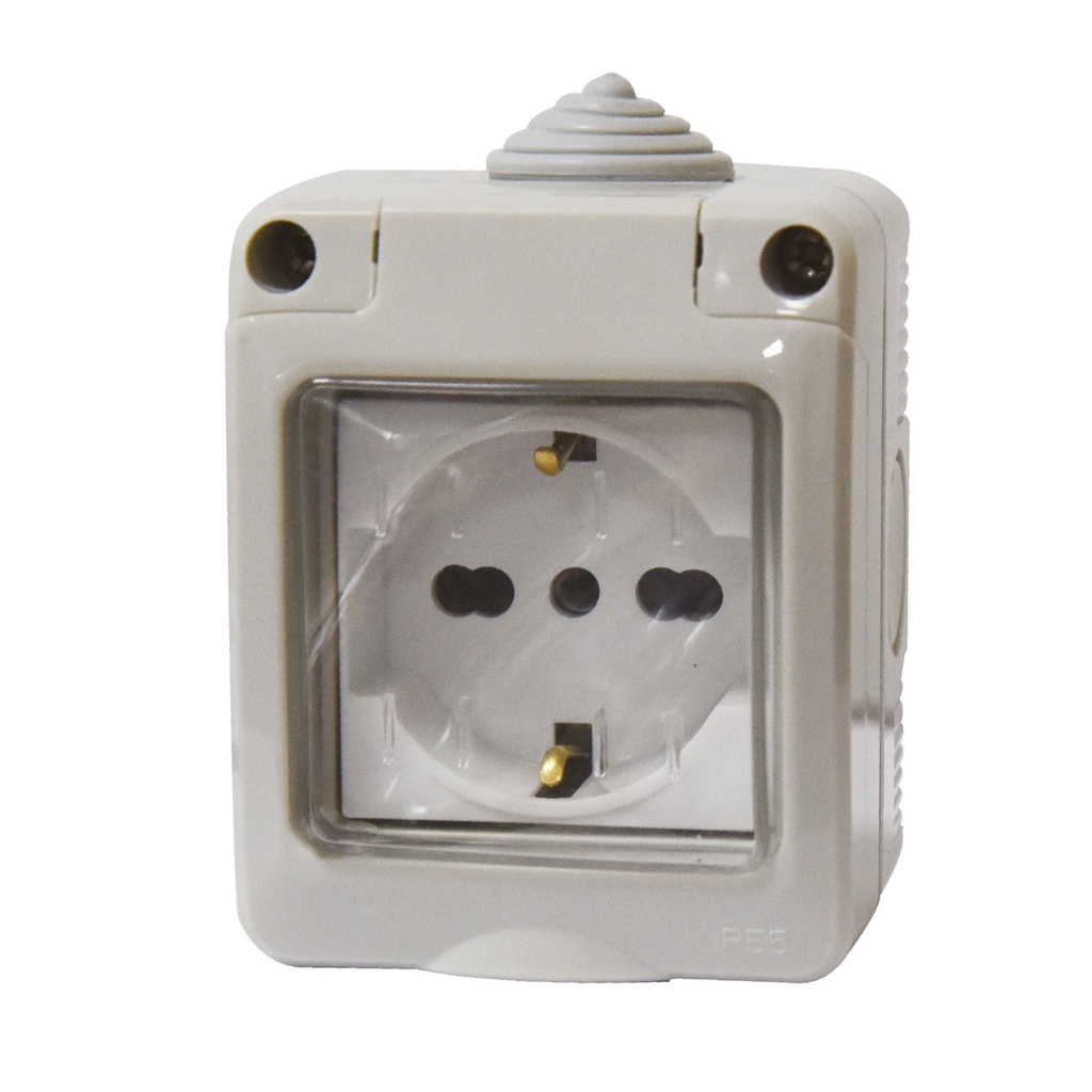 Kit Incasso IP55 Scatola 503 Premontato Presa Schuko + Presa Bipasso 2P+T 10/16A (copia)