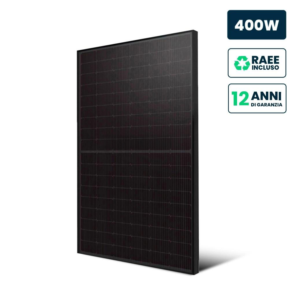 Pannello Solare Fotovoltaico Modulo 400W TIER-1, Monocristallino PERC, Full Black IP67/IP68 1722x1134x30mm  11897