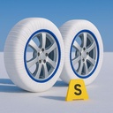 Calze Da Neve per Auto Omologate EN 16662-1 Modello Bianco Standard Misura S