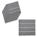 Set 10 Piastrelle PVC Giardino 30x30x2 cm Grigio a Incastro