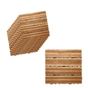 10 Pezzi Piastrelle Legno da Giardino, 30X30X2.3cm, Pavimento Esterno In WPC, Colore Legno Chiaro Da 4 Listelli, Totale 0.9 m²