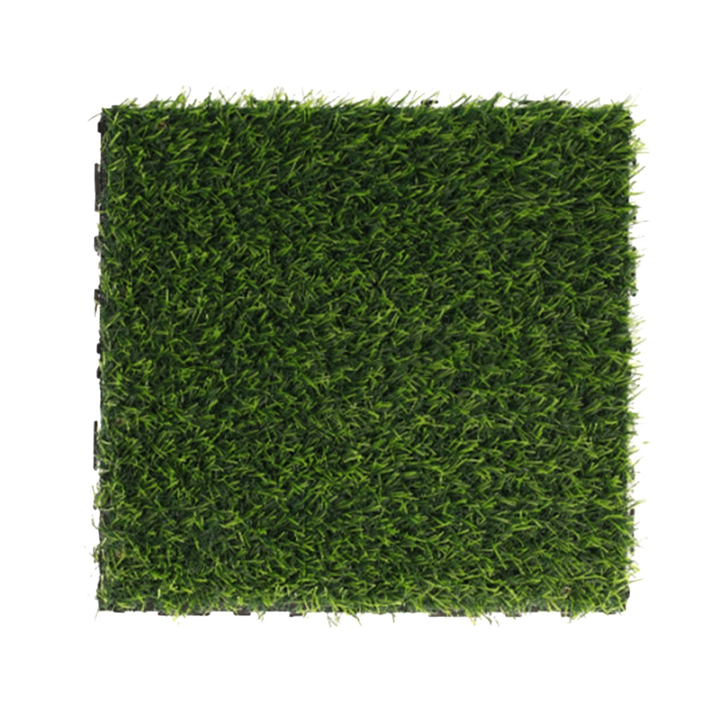 10 Pezzi Piastrelle Plastica da Giardino, 30X30X2.3cm, Pavimento Esterno In Prato Artificiale, Colore Verde Erba, Totale 0.9 m²