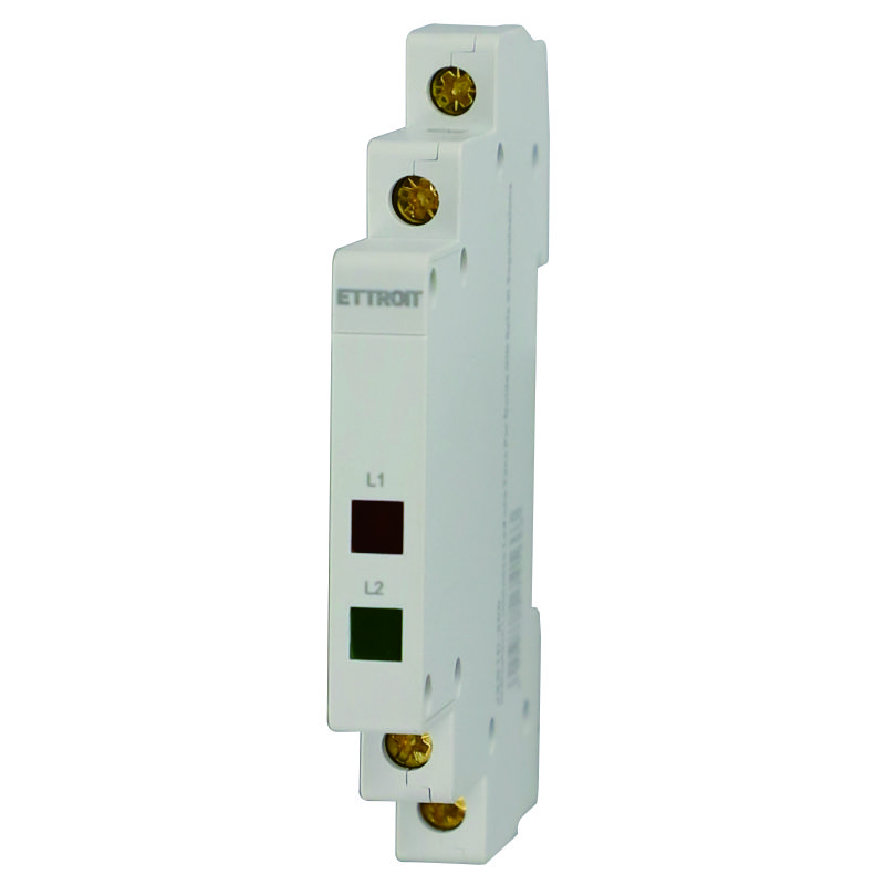 ETTROIT Indicatore Luminoso Modulare Con 2 Fase L1 L2 230V, Occupa Mezzo Modulo DIN, Lampada Spia Led Segnalazione 