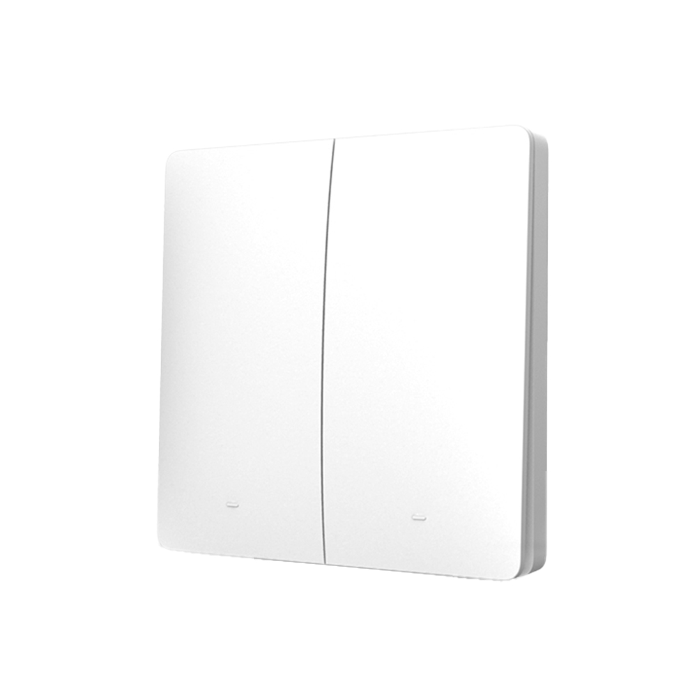 [MMC1542] Interruttore RF Wireless Telecomando Senza Batteria 2 Tasti RF 433MHz Generatore Corrente Automatico 2 Tasti Quadrato Per Scatola 502 IP20 Bianco
